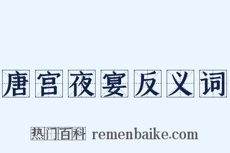 唐宫夜宴反义词是什么意思的图片